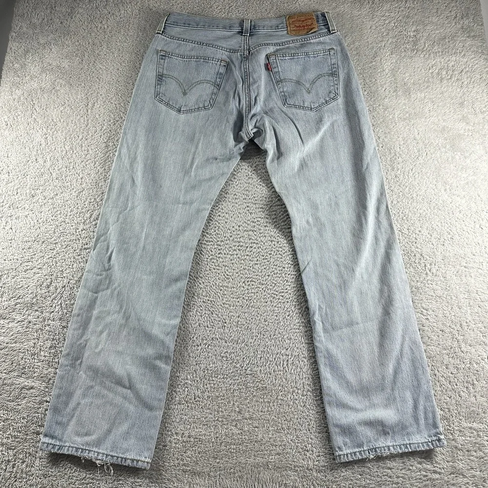 VINTAGE Levi's 501 Jeans Mens 35x32 (Fits 34x30) Light‎ Wash Distressed Classic